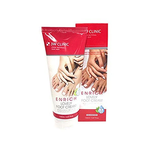 3W CLINIC Enrich Lovely Foot Cream 100ml - Kbazar - Korean Cosmetics Store