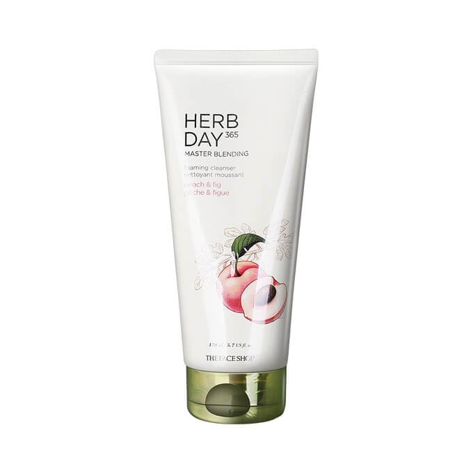 The Face Shop Herb Day 365 Master Blending Foaming Cleanser - Peach & Fig 170ml - Kbazar - Korean Cosmetics Store