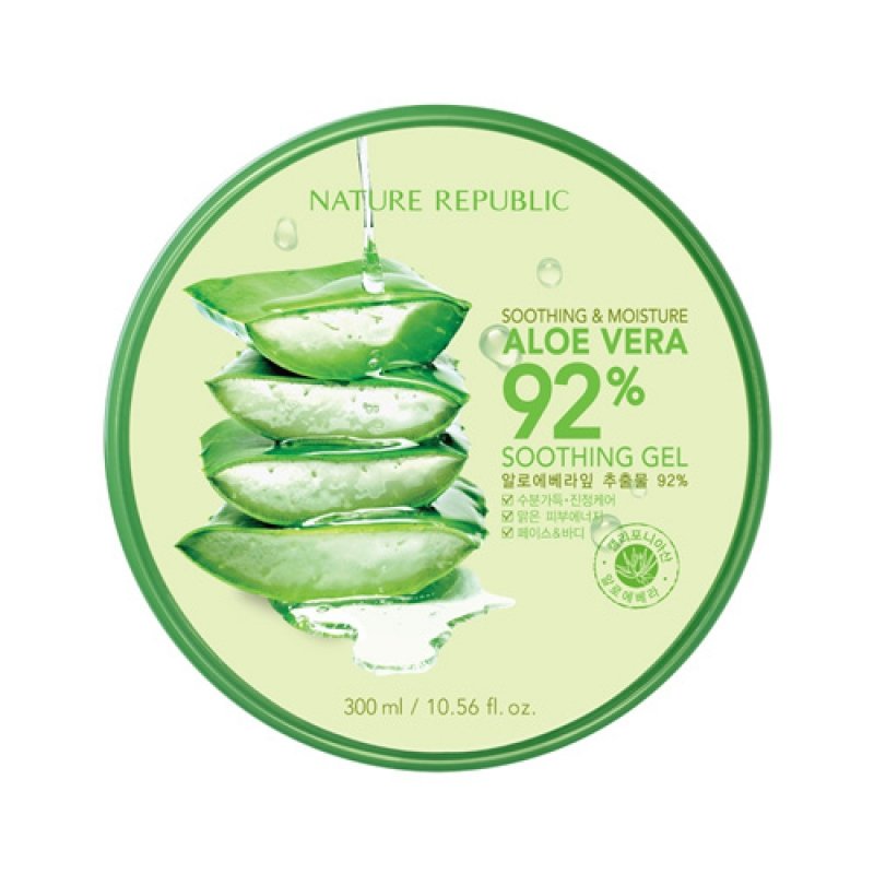 Nature Republic Soothing & Moisture Aloe Vera 92% Soothing Gel 300 ml - Kbazar Korean Cosmetics Store