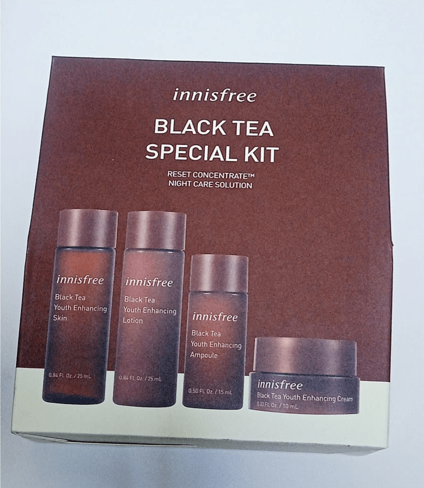 innisfree Black Tea Trial Kit 4pcs - Kbazar - Korean Cosmetics Store