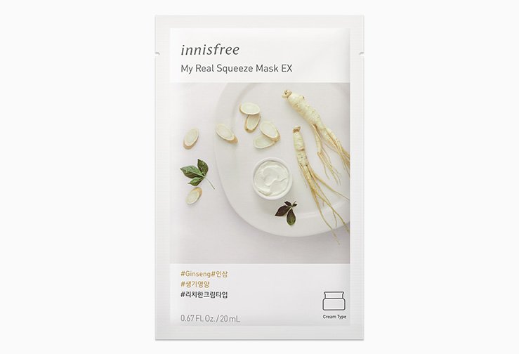 Innisfree My Real Squeeze Mask - Ginseng 20ml - Kbazar Korean Cosmetics Store