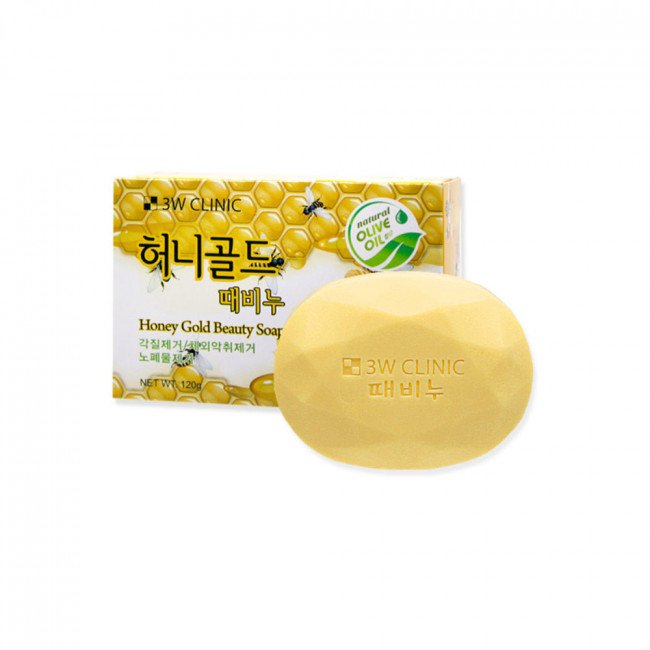 3W CLINIC Honey Gold Beauty Soap 120g - Kbazar - Korean Cosmetics Store