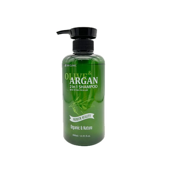 3W Clinic Olive & Argan 2IN1 Shampoo 500ml - Kbazar Korean Cosmetics Store