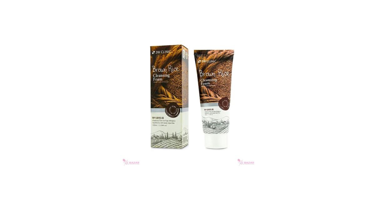 3W Clinic Brown Rice Cleansing Foam 100 ml - Kbazar - Korean Cosmetics Store