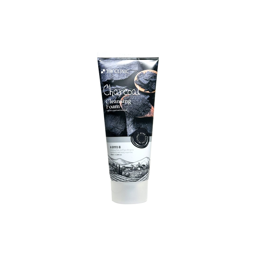 3w Clinic Charcoal Cleansing Foam 100 ml - Kbazar - Korean Cosmetics Store