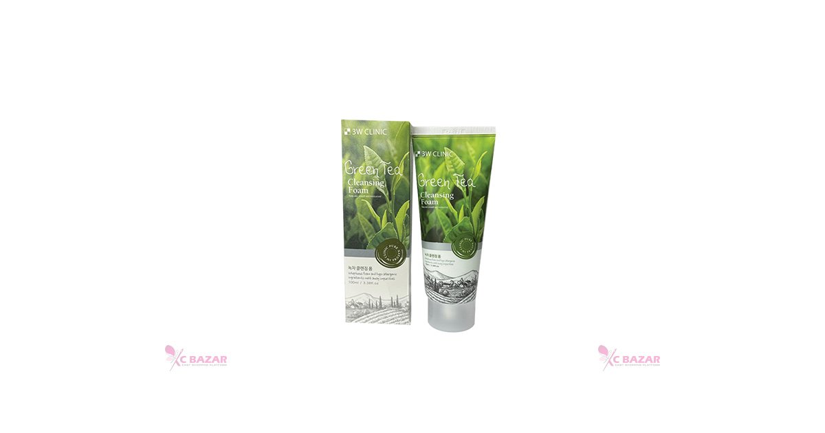 3w Clinic Green Tea Cleansing Foam 100 ml - Kbazar - Korean Cosmetics Store