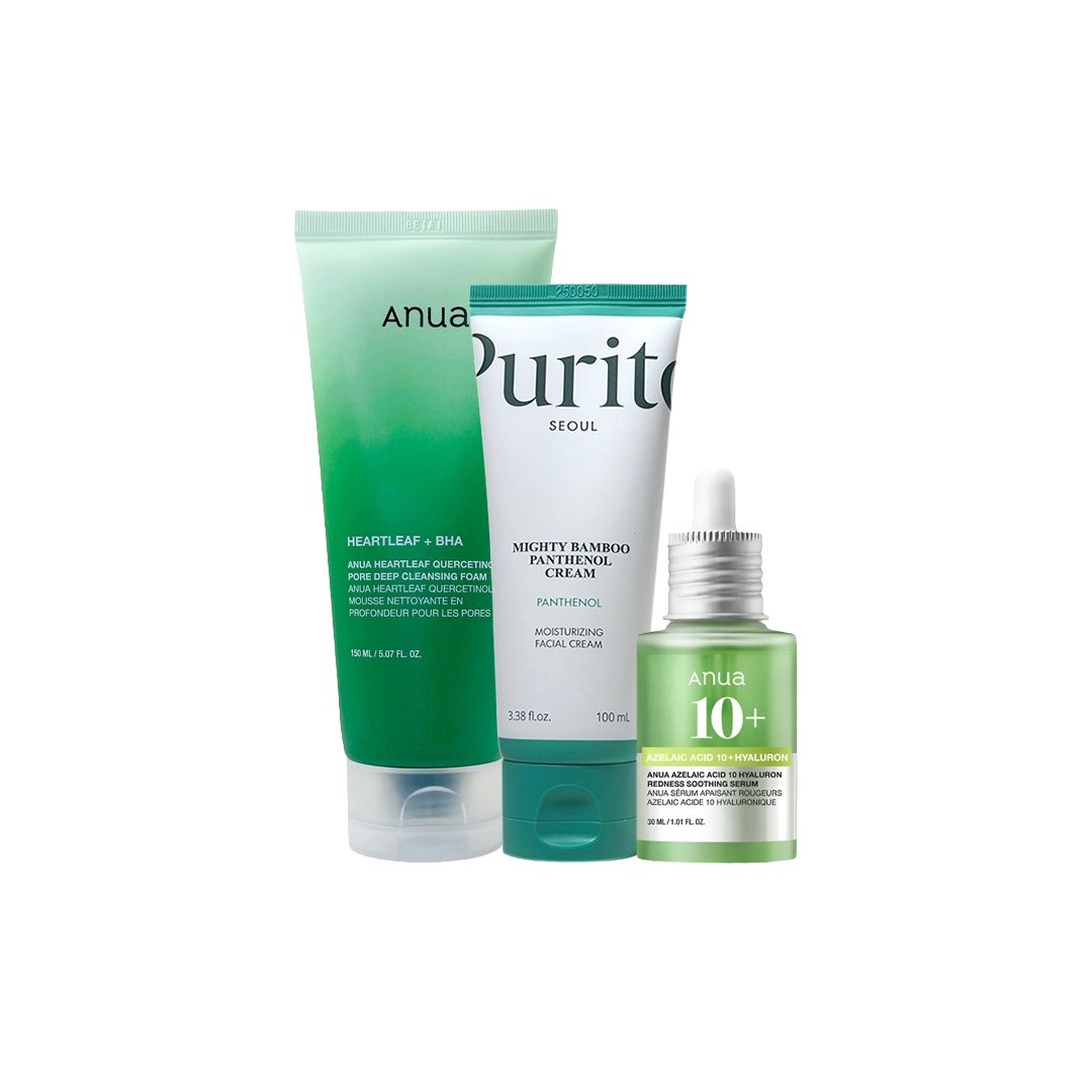 3-Step Korean Skincare Combo for Redness, Acne & Sensitive Skin - Kbazar Korean Cosmetics Store