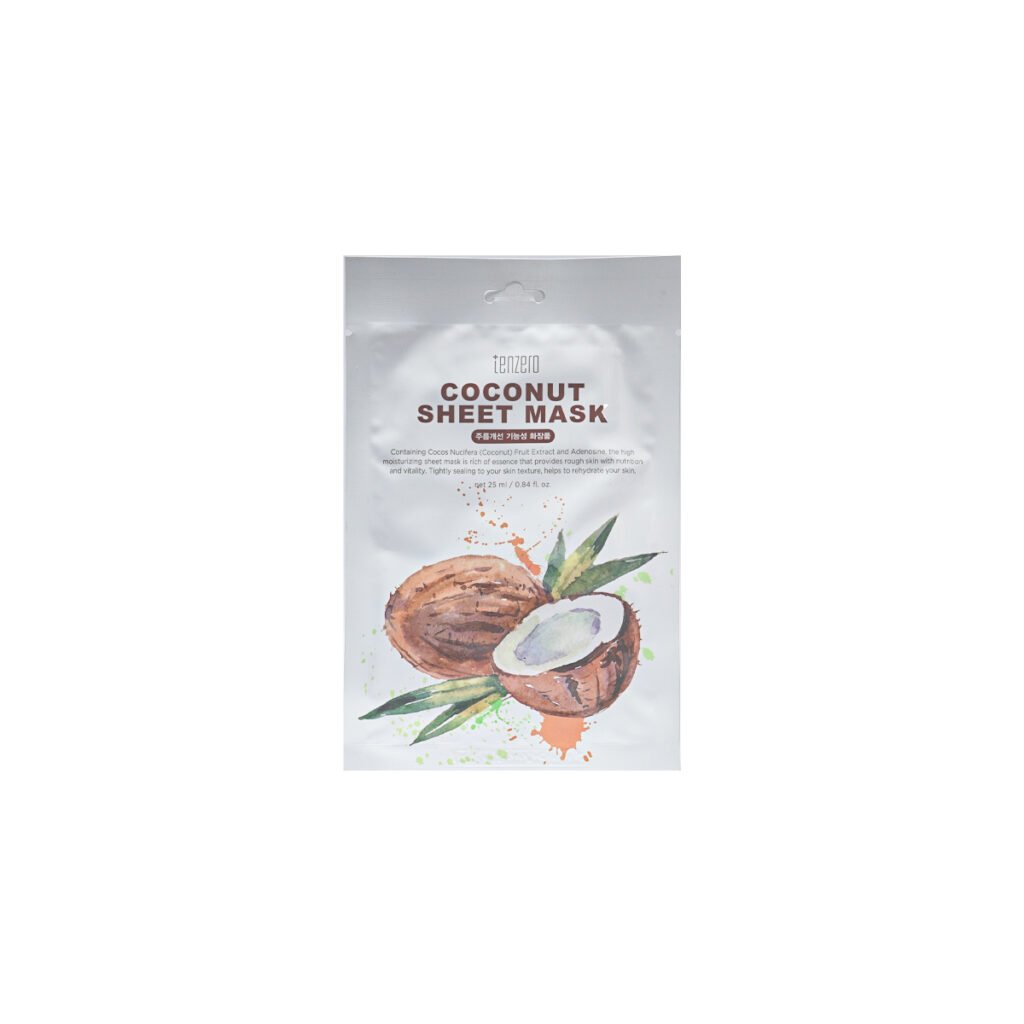 Tenzero Sheet Mask 25 ml – COCONUT - Kbazar Korean Cosmetics Store