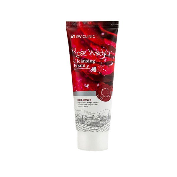 3w Clinic Rose Water Cleansing Foam 100ml - Kbazar - Korean Cosmetics Store