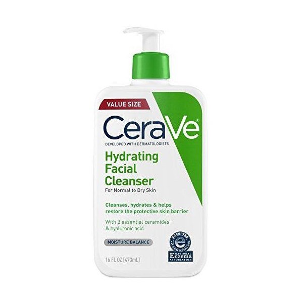 CeraVe Hydrating Facial Cleanser For Normal To Dry Skin (USA Version) 473ml - Kbazar Korean Cosmetics Store