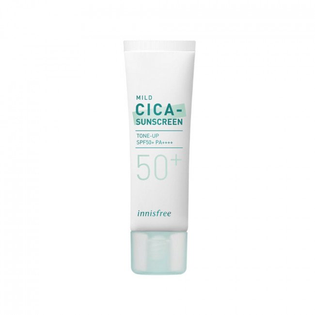 Innisfree True Mild Cica Sunscreen SPF50+ PA++++ 35ml (Physical sunscreen) - Kbazar Korean Cosmetics Store