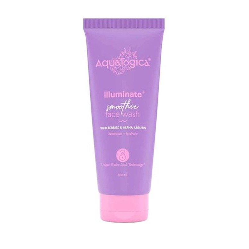 Aqualogica IIIuminate+ Smoothie Face Wash with Wild Berries & Alpha Arbutin for Luminous Glow 100ml - Kbazar - Korean Cosmetics Store