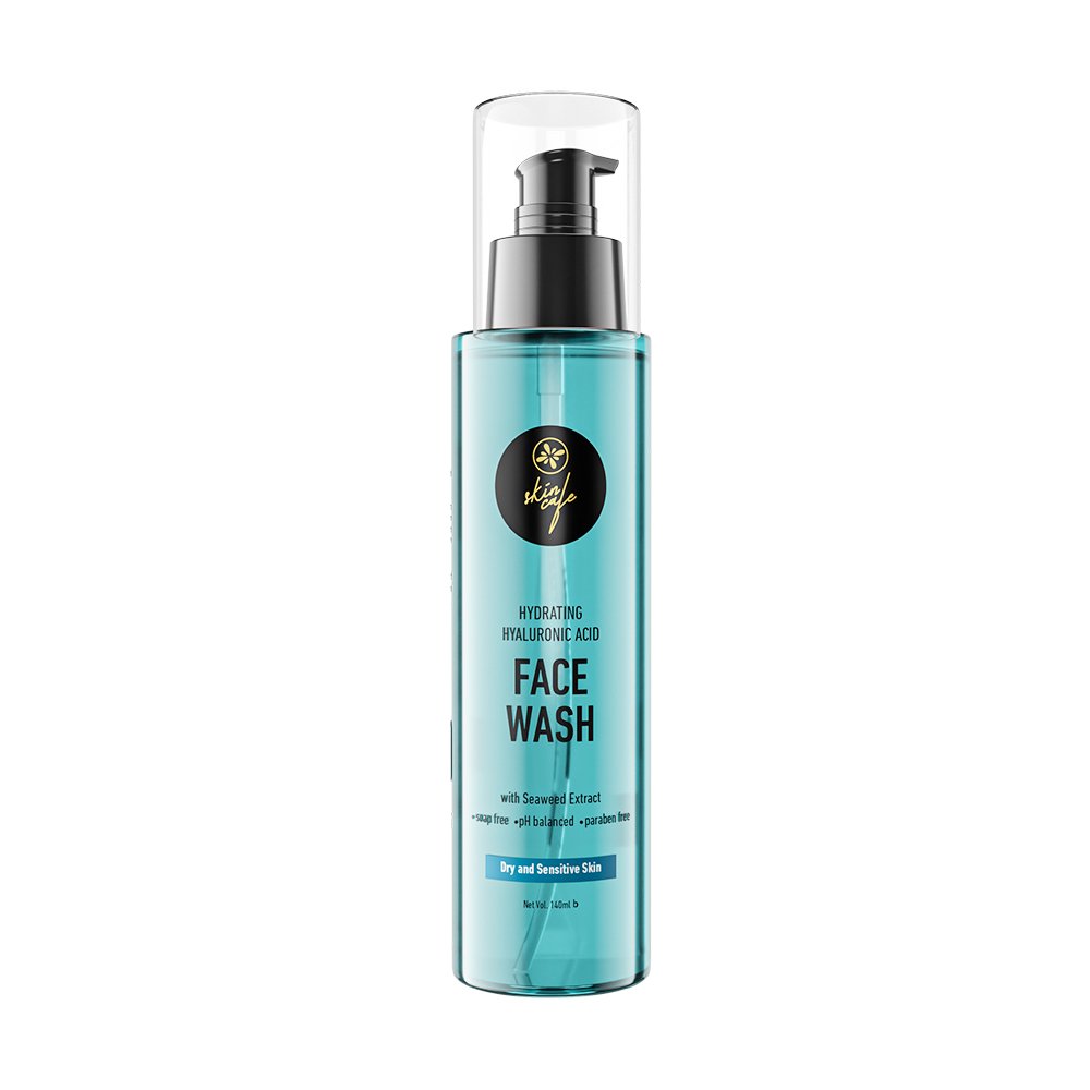 Skin Cafe Hydrating Hyaluronic Acid Face Wash with Seaweed Extract (Dry & Sensitive Skin) 140ml - Kbazar Korean Cosmetics Store