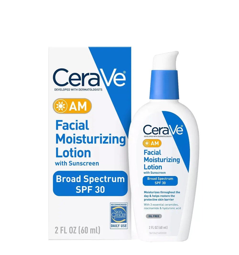 CeraVe AM Facial Moisturizing Lotion with Sunscreen 60ml - Kbazar Korean Cosmetics Store