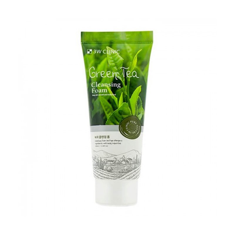 3W Clinic Green Tea Foam Cleansing (100ml) - Kbazar - Korean Cosmetics Store