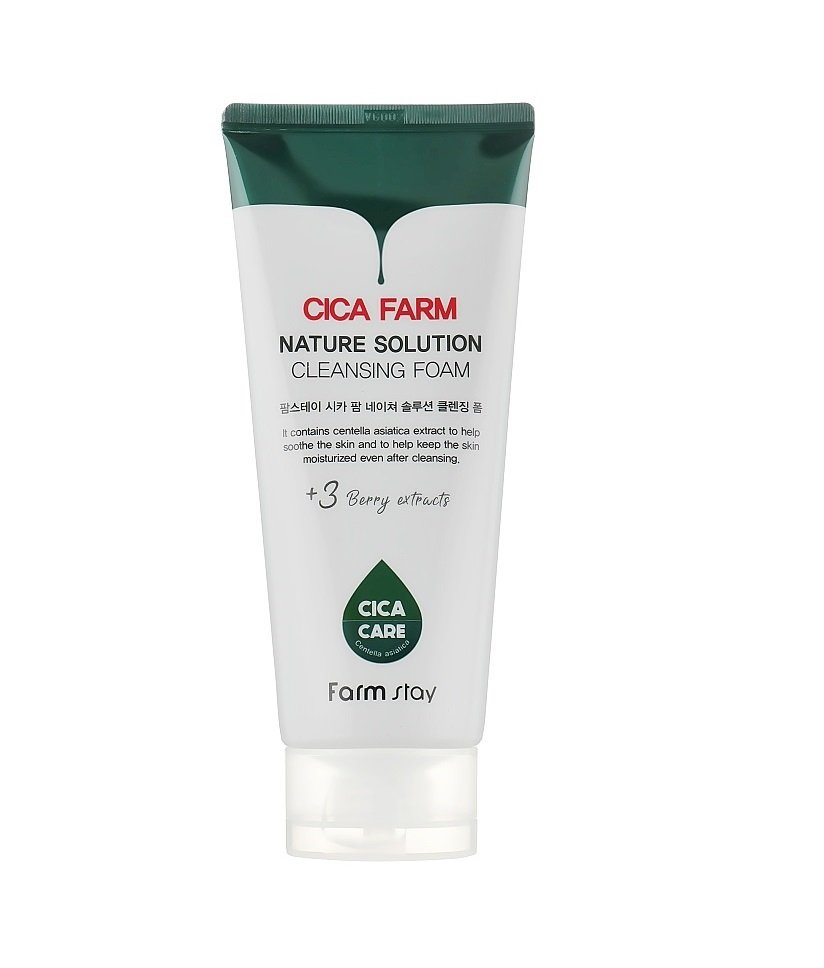 FARMSTAY Cica Farm Nature Solution Cleansing Foam 180ml - Kbazar Korean Cosmetics Store
