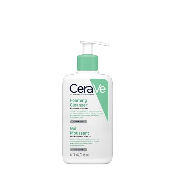 Cerave Foaming Cleanser for Normal to Oily Skin 236ml (UK Version) - Kbazar Korean Cosmetics Store