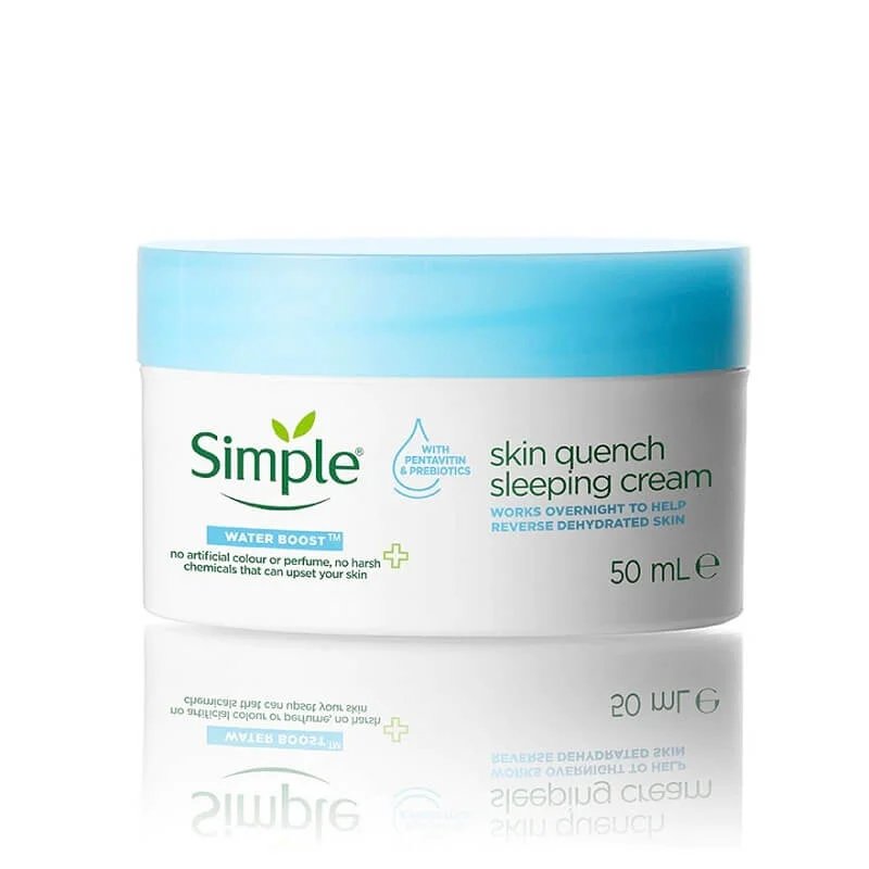 Simple Water Boost Skin Quench Sleeping Cream 50ml - Kbazar - Korean Cosmetics Store