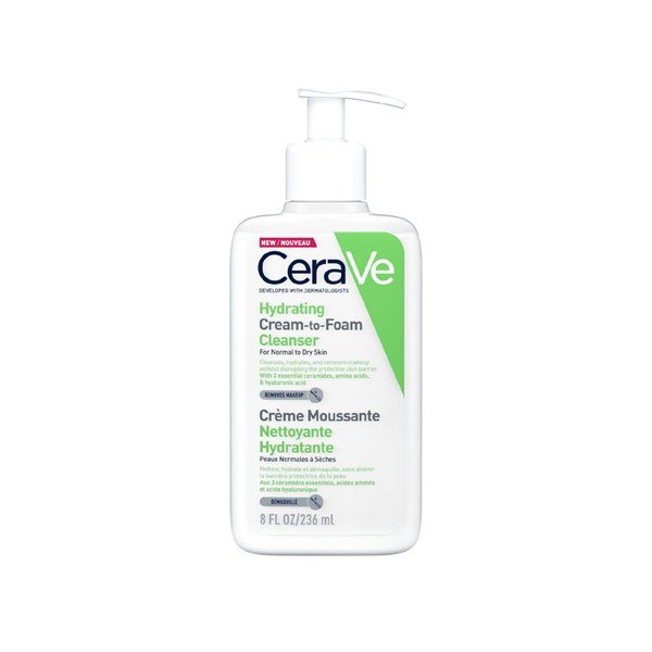 CERAVE Hydrating Cream-to-Foam Cleanser 236 ml - Kbazar Korean Cosmetics Store