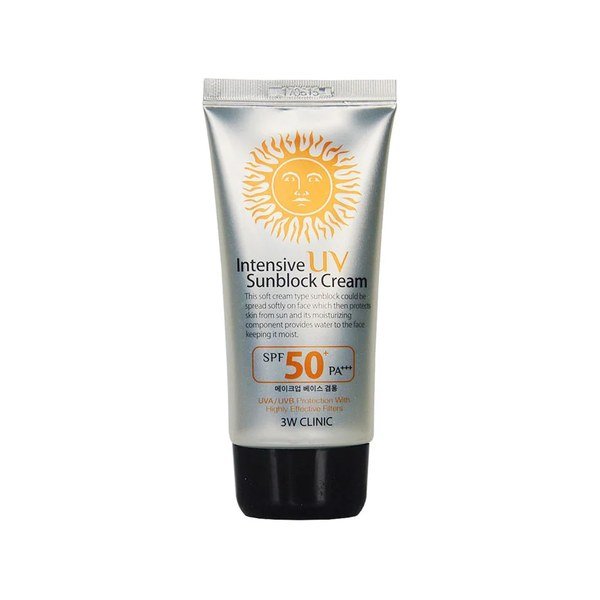 3w Clinic Intensive Uv Sunblock Cream Spf50 Pa+++ 70ml - Kbazar - Korean Cosmetics Store