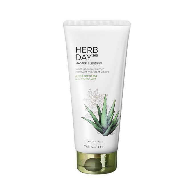 The Face Shop Herbday 365 Cleansing Foam Aloe & Green Tea 170ml - Kbazar Korean Cosmetics Store