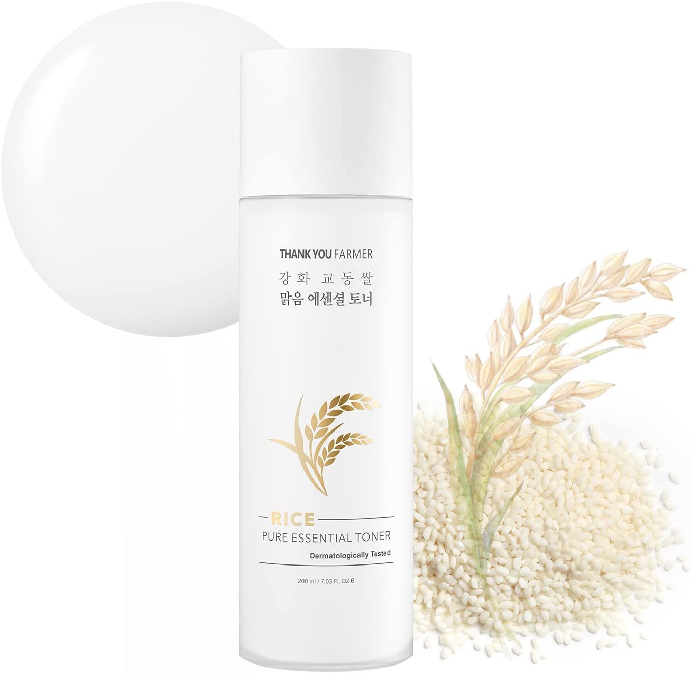 Thank you farmer Rice Pure Essential Toner 200ml - Kbazar - Korean Cosmetics Store