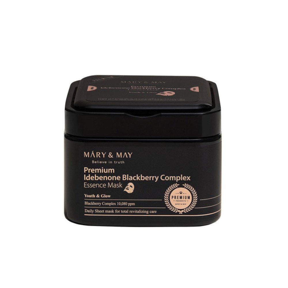 Mary&May Premium Idebenone Blackberry Complex Essence Mask 20EA - Kbazar Korean Cosmetics Store