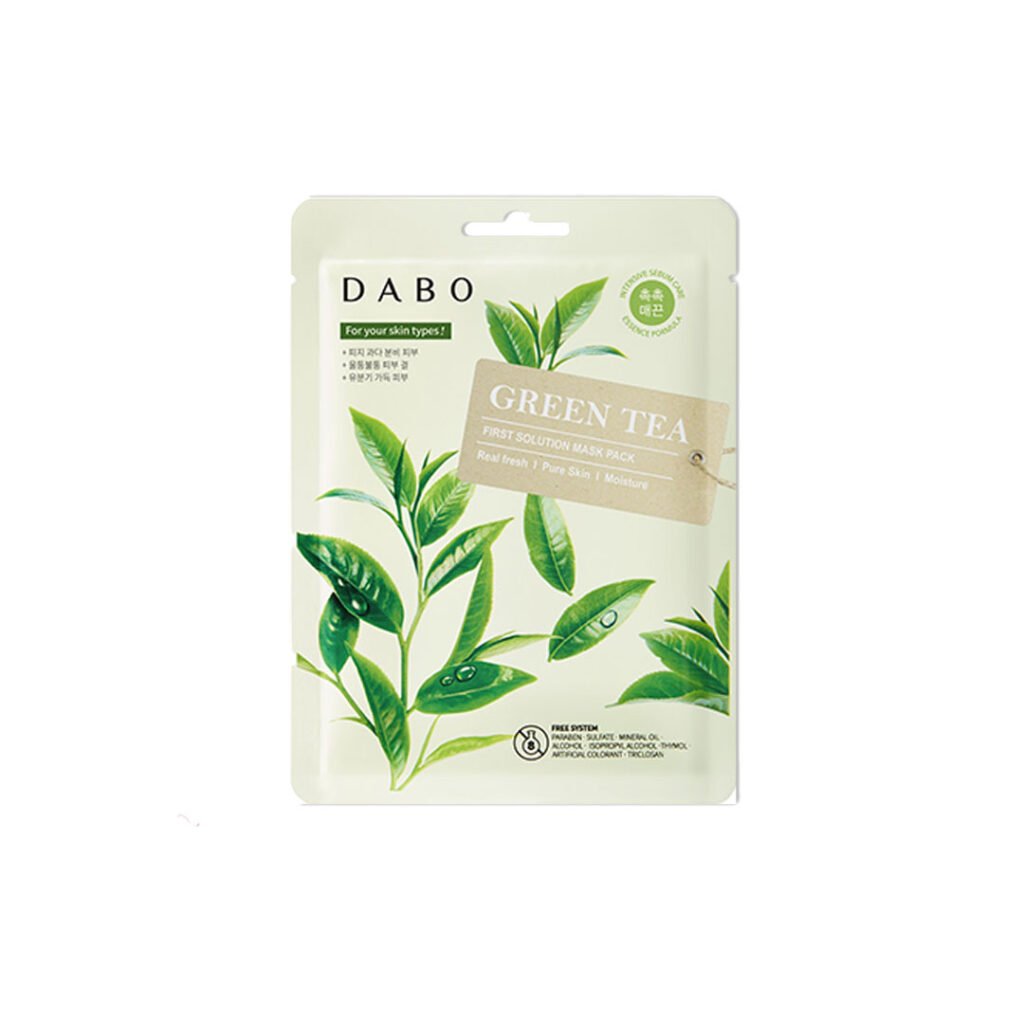 Dabo First Solution Mask Pack (Sheet Mask) – GREEN TEA - Kbazar Korean Cosmetics Store