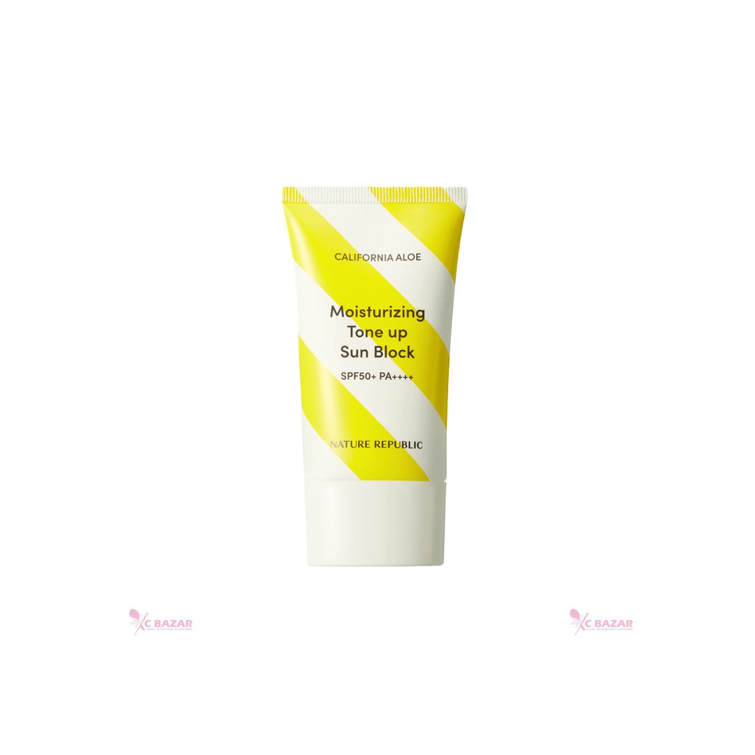 Nature Republic California Aloe Moisturizing Tone Up Sun Block SPF50+ PA++++ 57 ml - Kbazar - Korean Cosmetics Store