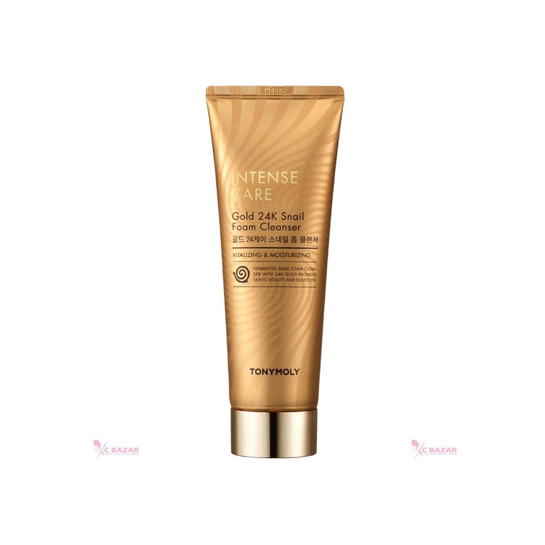 Tonymoly Intense Care Gold 24k Snail Foam Cleanser 150 ml - Kbazar - Korean Cosmetics Store