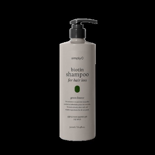 simplyO Biotin Shampoo for Hair Loss Green Breeze 500ml - Kbazar Korean Cosmetics Store