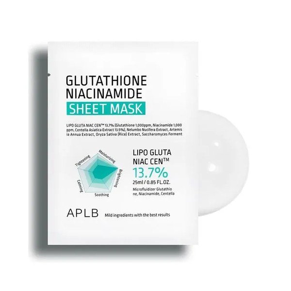 APLB Glutathione Niacinamide Sheet Mask 25ml - Kbazar Korean Cosmetics Store