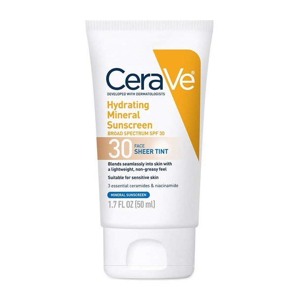 Cerave Hydrating Mineral Sunscreen SPF 30 Face Sheer Tint 50ml - Kbazar Korean Cosmetics Store
