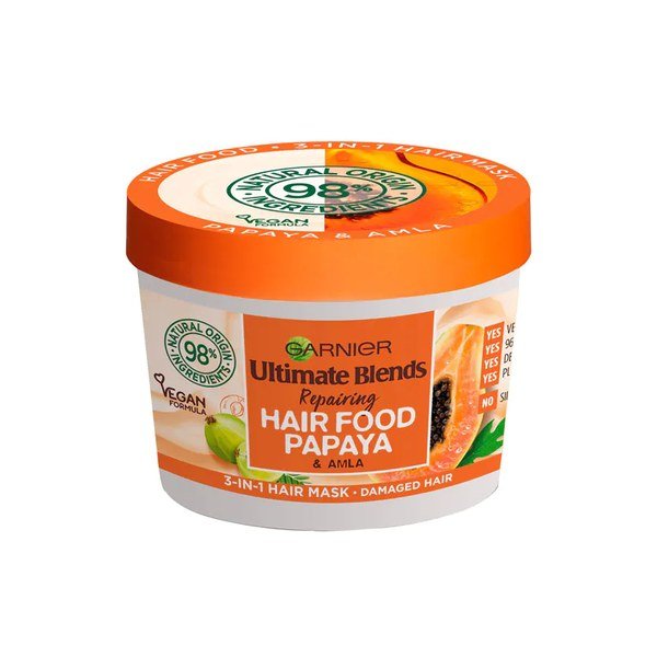 Garnier Papaya Hair Food 3-in-1 Hair Treatment Mask 400ml - Kbazar Korean Cosmetics Store