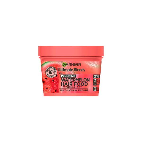 Garnier Ultimate Blends Plumping Watermelon Hair Food + Vitamin C, E, F Multi-Use Mask 400ml - Kbazar - Korean Cosmetics Store