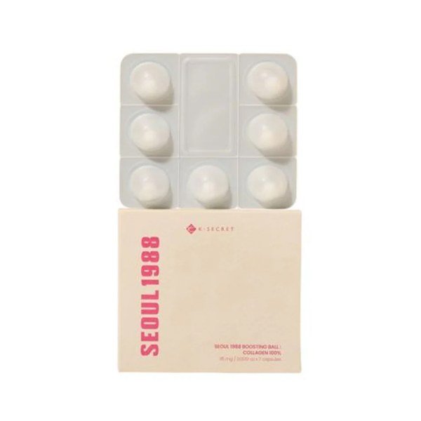 KSecret Seoul 1988 Boosting Ball: Collagen 100% – 35mg x 7 capsules - Kbazar - Korean Cosmetics Store