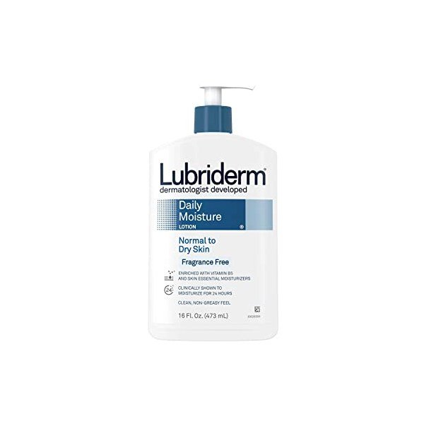 Lubriderm Daily Moisture Lotion for Normal to Dry Skin, Fragrance Free -473ml - Kbazar - Korean Cosmetics Store