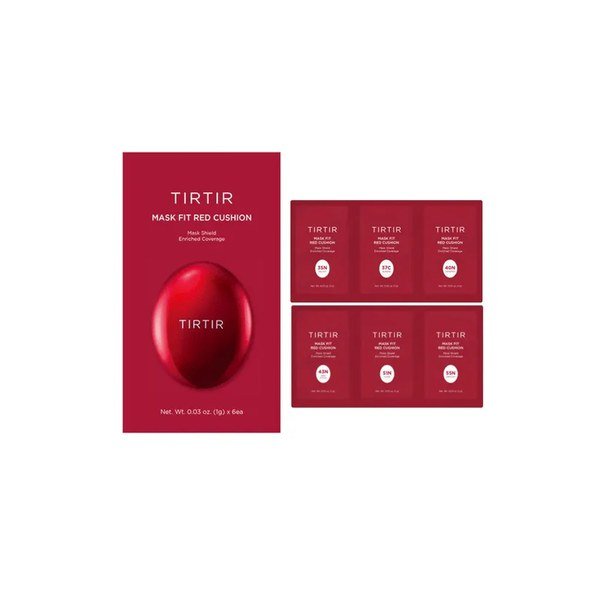 TIRTIR Mask Fit Red Cushion 6 Shade Trial Kit – 33N,37C,40N,43N,51N,55N - Kbazar Korean Cosmetics Store