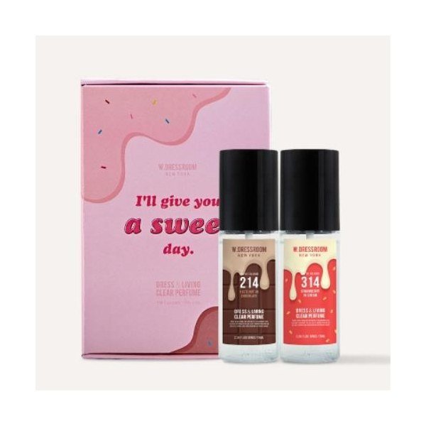 W.DRESSROOM Dress&Living Clear Perfume GIFT SET (No.214 Hazelnut In Chocolate 70ml + No.314 Strawberry) - Kbazar Korean Cosmetics Store