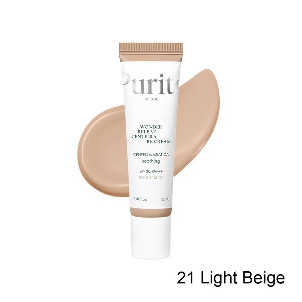 Purito Wonder Releaf Centella BB Cream SPF30 PA+++ (21 Light Beige) 30ml - Kbazar - Korean Cosmetics Store