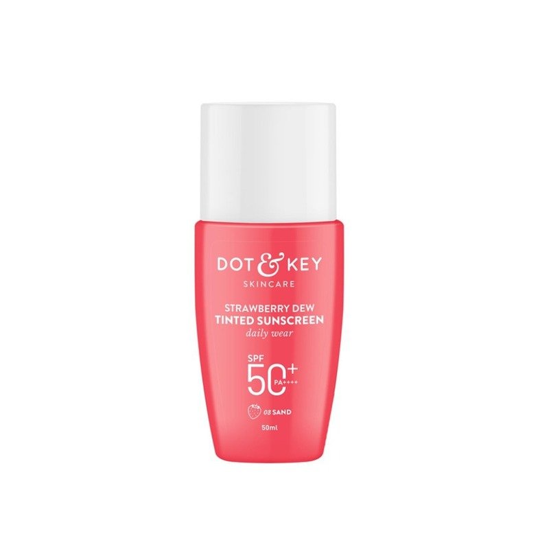 Dot & Key Strawberry Dew Tinted Sunscreen SPF 50+ PA++++ 50ml (02 Warm Ivory) - Kbazar Korean Cosmetics Store