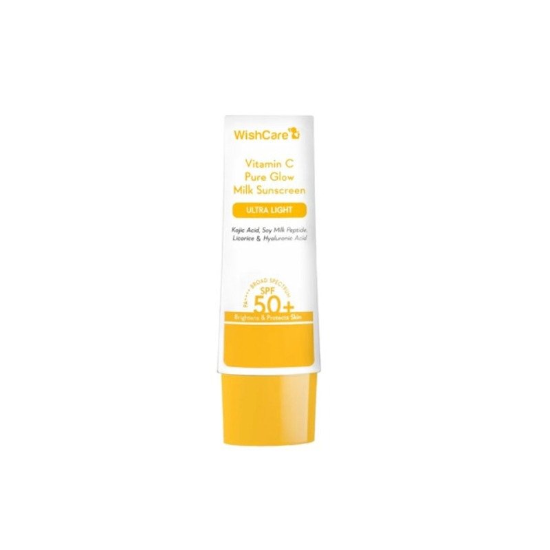 Wishcare Vitamin C Pure Glow Milk Sunscreen Ultra Light SPF 50+ PA++++ 50g - Kbazar Korean Cosmetics Store