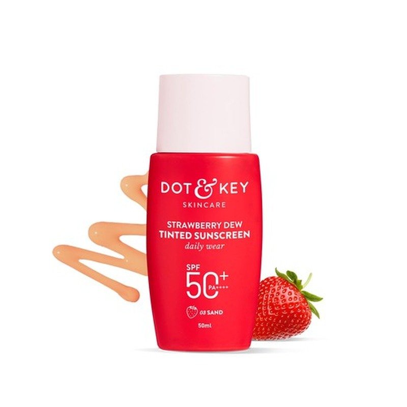 Dot and Key Strawberry Dew Tinted Sunscreen SPF 50+ PA++++ (01 Porcelain) - Kbazar Korean Cosmetics Store