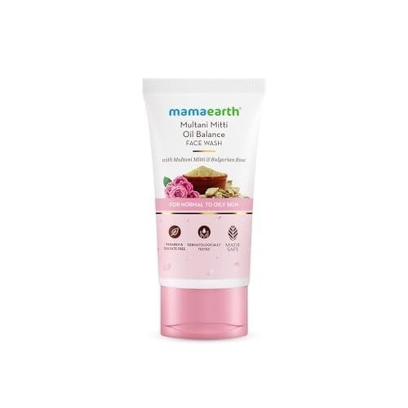 Mamaearth Multani Mitti Oil Balance Face Wash 100ml - Kbazar - Korean Cosmetics Store
