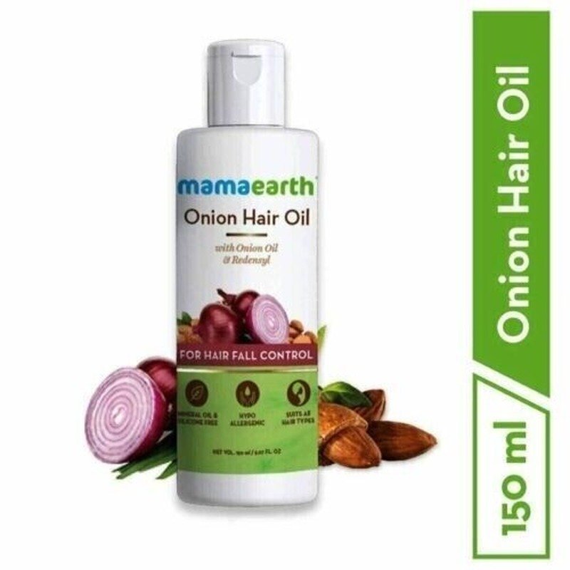 Mamaearth Onion Hair Oil For Hair Fall Control 100ml - Kbazar - Korean Cosmetics Store
