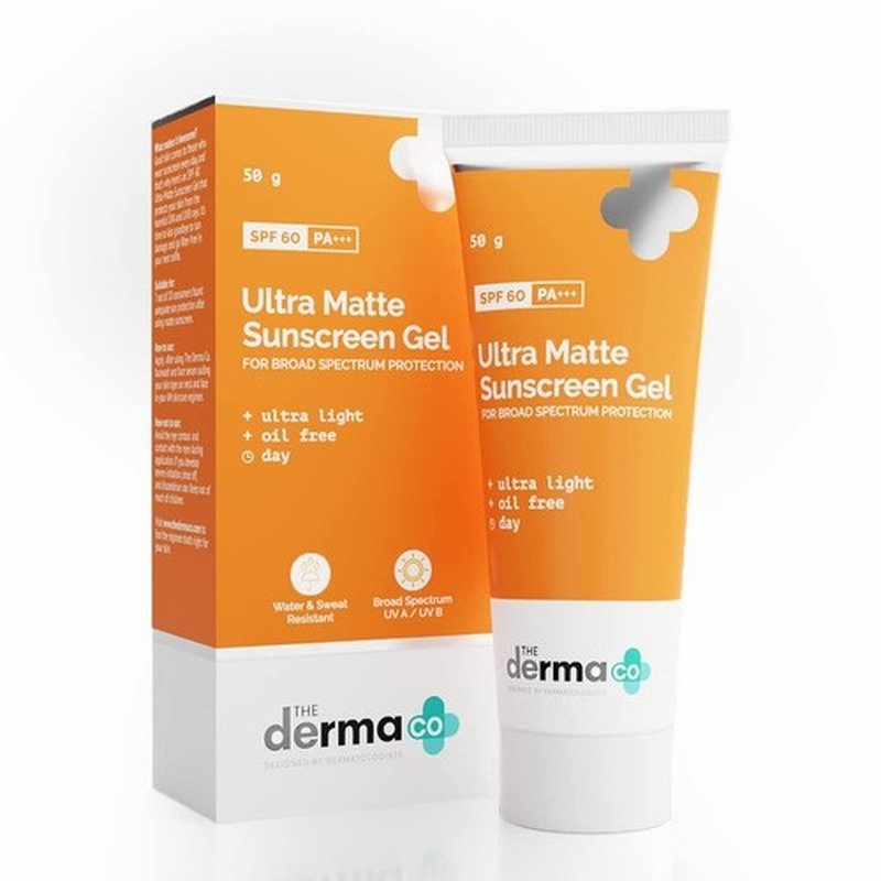 The Derma Co Ultra Matte Sunscreen Gel SPF 60 P+++ 50g - Kbazar Korean Cosmetics Store