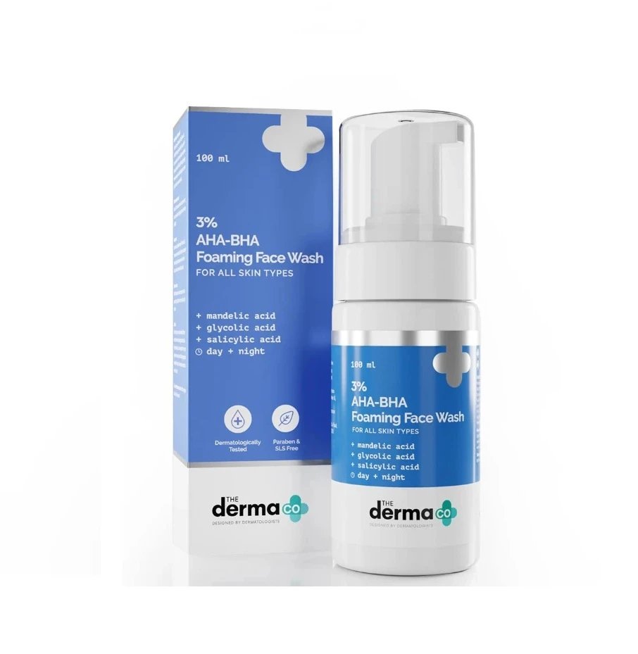 The Derma Co 3% AHA BHA Foaming Face Wash 100ml - Kbazar - Korean Cosmetics Store
