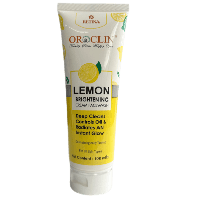 Retina Oroclin Lemon Brightening Cream Facewash 100ml face cleanser or face wash price in Bangladesh at Kbazar