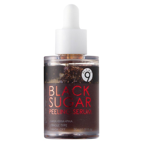MAKE9 Black Sugar Wash-off Peeling Serum 30ml - Kbazar - Korean Cosmetics Store