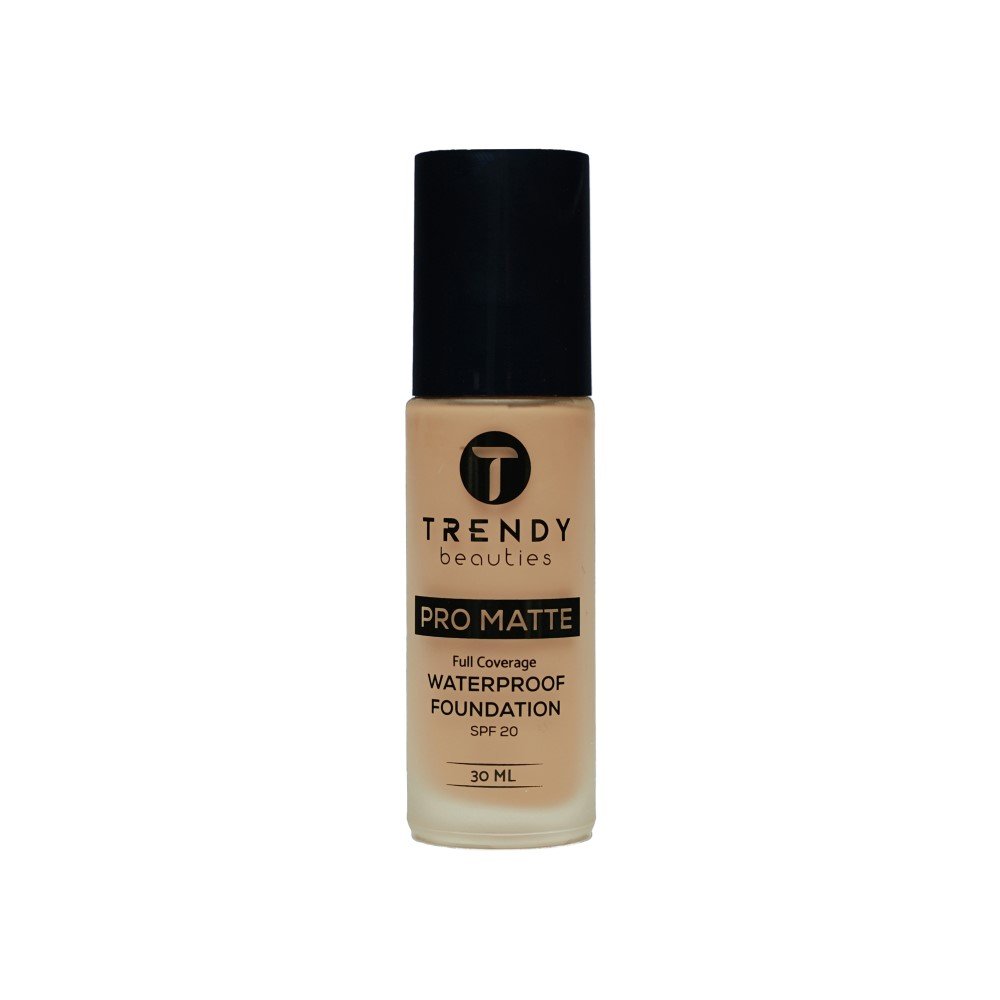 Trendy Beauties Pro Matte Full Coverage Waterproof Foundation SPF20 (04-Golden) 30ml - Kbazar Korean Cosmetics Store
